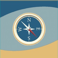 Ковер морской тематики с компасом